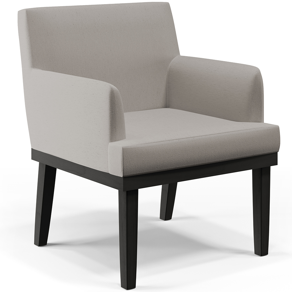 Kit 04 Poltronas Decorativas Sala de Estar Base Preto Beatriz W01 Linho Bege - Lyam Decor