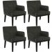 Kit 04 Poltronas Decorativas Sala de Estar Base Preto Beatriz W01 Linho Chumbo - Lyam Decor