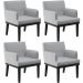 Kit 04 Poltronas Decorativas Sala de Estar Base Preto Beatriz W01 Linho Cinza - Lyam Decor