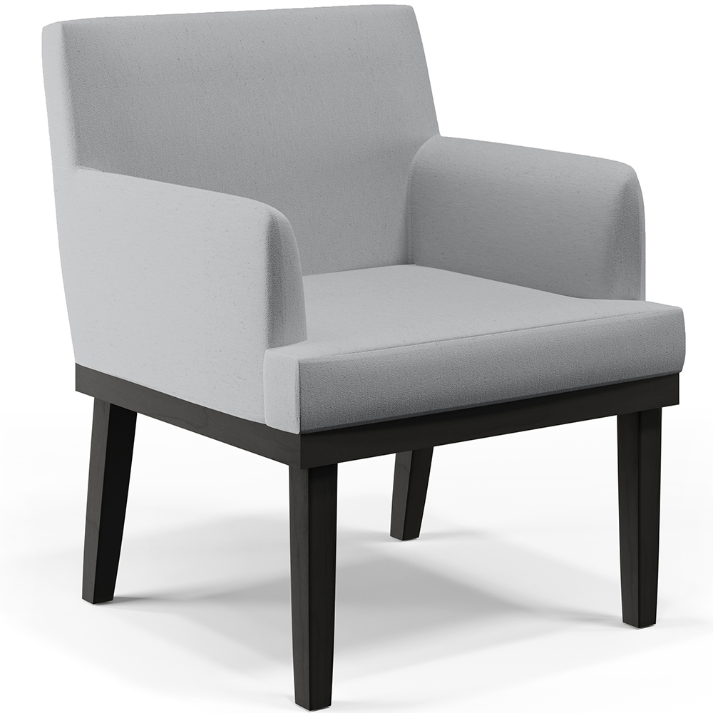 Kit 04 Poltronas Decorativas Sala de Estar Base Preto Beatriz W01 Linho Cinza - Lyam Decor