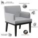 Kit 04 Poltronas Decorativas Sala de Estar Base Preto Beatriz W01 Linho Cinza - Lyam Decor