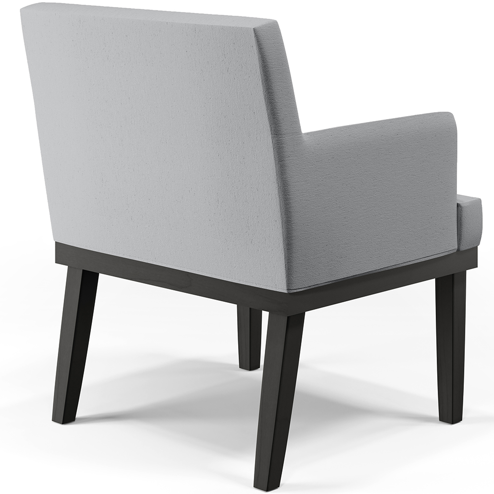 Kit 04 Poltronas Decorativas Sala de Estar Base Preto Beatriz W01 Linho Cinza - Lyam Decor