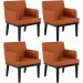 Kit 04 Poltronas Decorativas Sala de Estar Base Preto Beatriz W01 Tecido Terracota - Lyam Decor