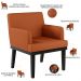 Kit 04 Poltronas Decorativas Sala de Estar Base Preto Beatriz W01 Tecido Terracota - Lyam Decor