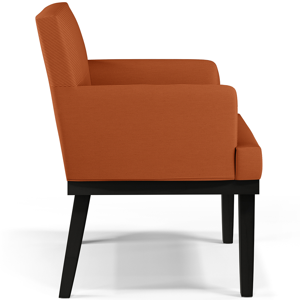 Kit 04 Poltronas Decorativas Sala de Estar Base Preto Beatriz W01 Tecido Terracota - Lyam Decor