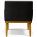Kit 04 Poltronas Decorativas Sala de Estar Beatriz W01 Linho Cinza Escuro Couríssimo Preto - Lyam Decor