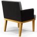 Kit 04 Poltronas Decorativas Sala de Estar Beatriz W01 Linho Cinza Escuro Couríssimo Preto - Lyam Decor
