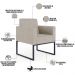 Kit 04 Poltronas Decorativas para Sala Recepção Base Fixa De Metal Helô L02 Linho Bege - Lyam Decor