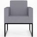 Kit 04 Poltronas Decorativas para Sala Recepção Base Fixa De Metal Helô L02 Suede Cinza - Lyam Decor