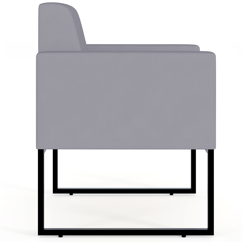 Kit 04 Poltronas Decorativas para Sala Recepção Base Fixa De Metal Helô L02 Suede Cinza - Lyam Decor