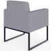Kit 04 Poltronas Decorativas para Sala Recepção Base Fixa De Metal Helô L02 Suede Cinza - Lyam Decor
