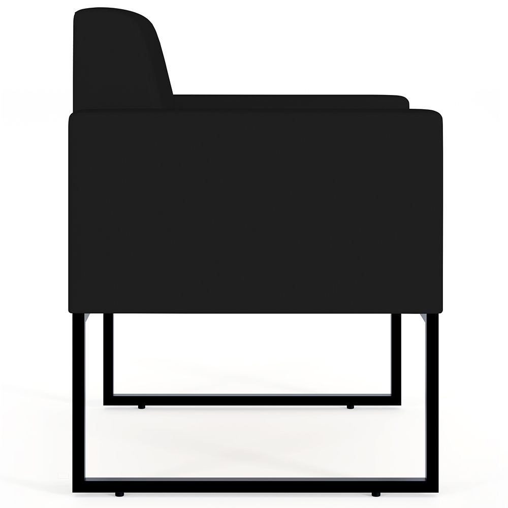 Kit 04 Poltronas Decorativas para Sala Recepção Base Fixa De Metal Helô L02 Suede Preto - Lyam Decor