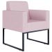 Kit 04 Poltronas Decorativas para Sala Recepção Base Fixa De Metal Helô L02 Suede Rosê - Lyam Decor