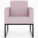 Kit 04 Poltronas Decorativas para Sala Recepção Base Fixa De Metal Helô L02 Suede Rosê - Lyam Decor