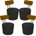 Kit 04 Poltronas Para Sala De Estar Decorativa Base Fixa Luara M03 Couríssimo Preto - Lyam Decor