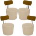 Kit 04 Poltronas Para Sala De Estar Decorativa Base Fixa Luara M03 Linho Bege - Lyam Decor