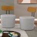 Kit 04 Poltronas Para Sala De Estar Decorativa Base Fixa Luara M03 Linho Cinza - Lyam Decor