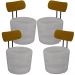 Kit 04 Poltronas Para Sala De Estar Decorativa Base Fixa Luara M03 Veludo Cinza - Lyam Decor