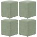 Kit 04 Puffs Quadrado Decorativo Sala De Estar L02 Bouclê Oliva - Lyam Decor