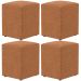 Kit 04 Puffs Quadrado Decorativo Sala De Estar L02 Bouclê Terracota - Lyam Decor