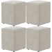 Kit 04 Puffs Quadrado L02 Decorativo Bouclê Creme - Lyam Decor