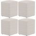 Kit 04 Puffs Quadrado L02 Decorativo Bouclê Cru - Lyam Decor
