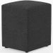 Kit 04 Puffs Quadrado L02 Decorativo Bouclê Preto - Lyam Decor