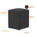 Kit 04 Puffs Quadrado L02 Decorativo Bouclê Preto - Lyam Decor