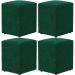 Kit 04 Puffs Quadrado L02 Decorativo Bouclê Verde - Lyam Decor
