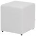 Kit 04 Puffs Quadrado L02 Decorativo Corino Branco - Lyam Decor