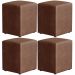 Kit 04 Puffs Quadrado L02 Decorativo Couríssimo Marrom - Lyam Decor