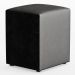Kit 04 Puffs Quadrado L02 Decorativo Couríssimo Preto Brilho - Lyam Decor