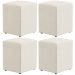 Kit 04 Puffs Quadrado L02 Decorativo Linho Champagne - Lyam Decor