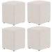 Kit 04 Puffs Quadrado L02 Decorativo Linho Cru - Lyam Decor