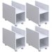 Kit 04 Suportes Para Cpu E Nobreak Com Rodízios Guide L03 Branco - Lyam Decor