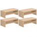 Kit 04 Suportes Stand Para Monitores Mesa Escritório Home Office Lap L03 Amadeirado - Lyam