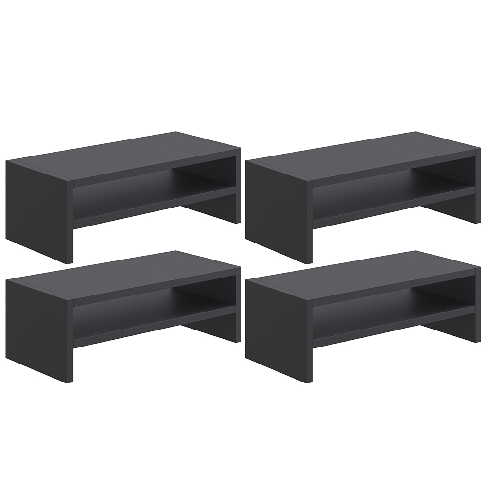 Kit 04 Suportes Stand Para Monitores Mesa Escritório Home Office Lap L03 Preto - Lyam Decor