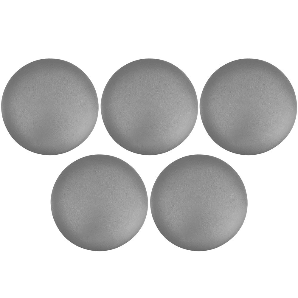 Kit 05 Assentos Redondo Banqueta Cadeira Estofados Poltronas H02 Corino Cinza 39 cm - Lyam Decor
