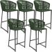 Kit 05 Banqueta Para Área Gourmet Cozinha Varanda Corda Náutica Porto D04 Verde - Lyam Decor