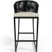 Kit 05 Banqueta Para Área Gourmet Cozinha Varanda Corda Náutica Sunset D04 Preto - Lyam Decor