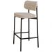Kit 05 Banquetas Alta Bar Cozinha Sala De Jantar Aço Preto Kaira C01 Linho Areia - Lyam Decor