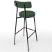 Kit 05 Banquetas Alta Bar Cozinha Sala De Jantar Em Aço Milão F01 Suede Verde Musgo - Lyam Decor