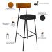 Kit 05 Banquetas Alta Bar Cozinha Sala De Jantar Milão L02 Couríssimo Whisky Preto - Lyam Decor