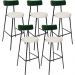Kit 05 Banquetas Alta Bar Cozinha Sala De Jantar Milão L02 Facto Verde Linho Champagne - Lyam Decor
