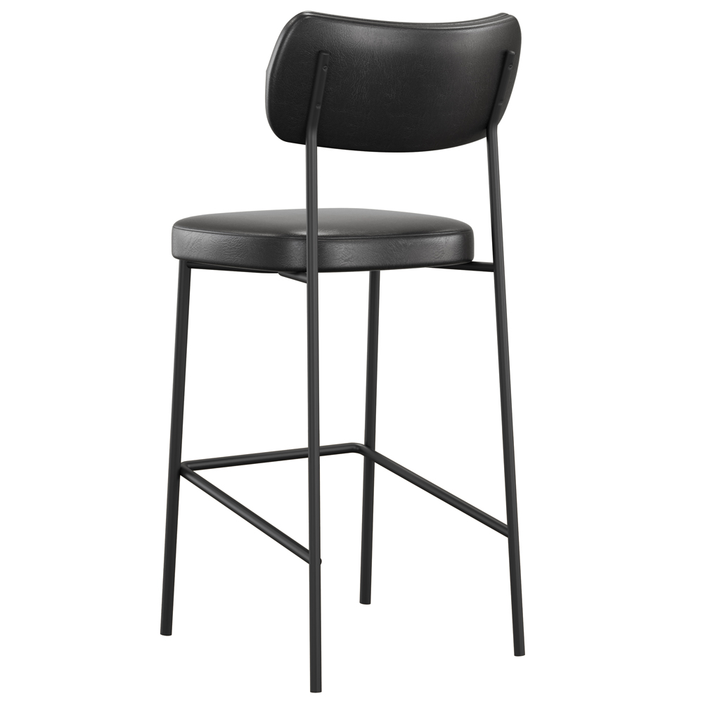 Kit 05 Banquetas Alta Bar Cozinha Sala De Jantar Preto Elira L02 Couríssimo Preto - Lyam Decor
