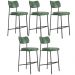 Kit 05 Banquetas Alta Bar Cozinha Sala De Jantar Preto Elira L02 Couríssimo Verde - Lyam Decor