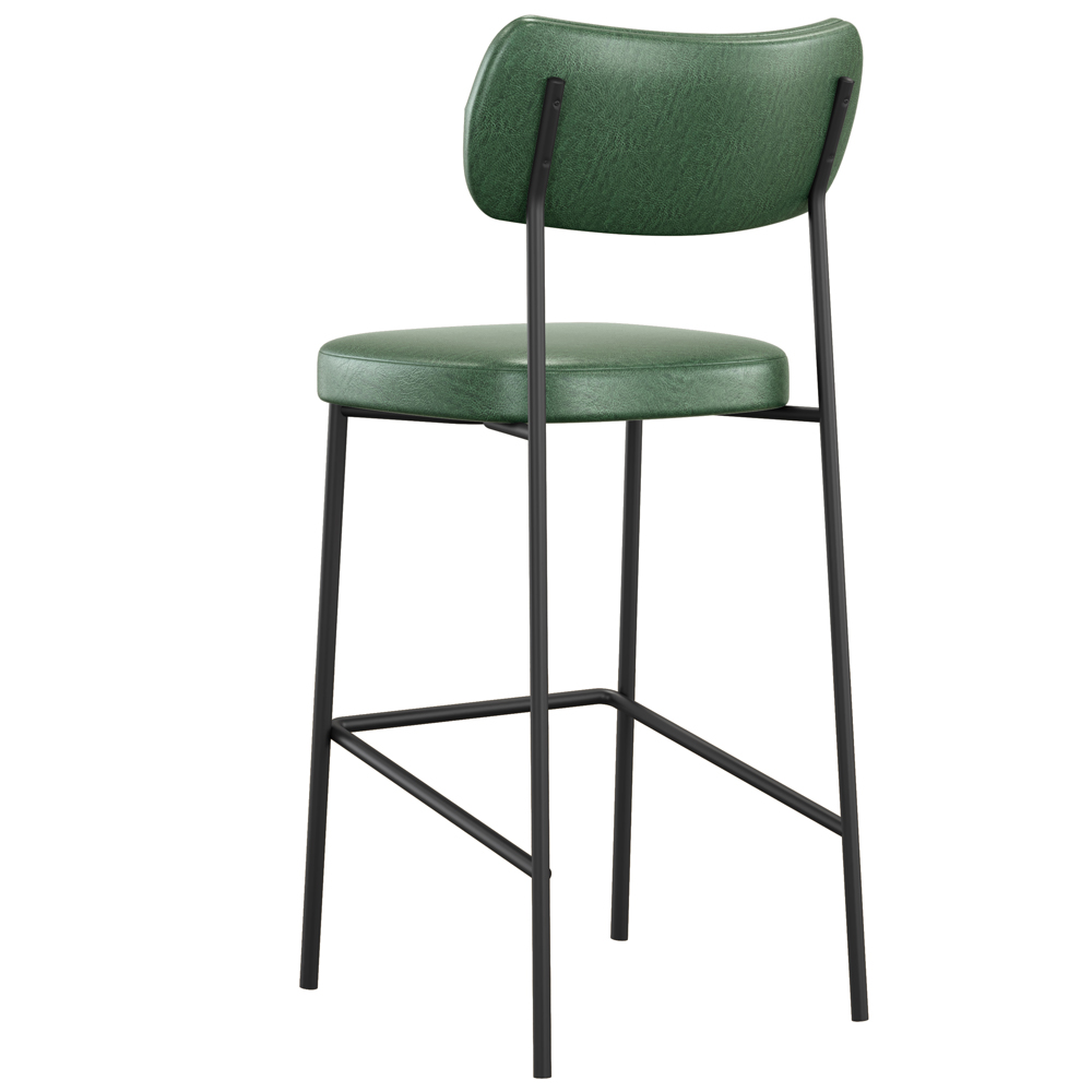 Kit 05 Banquetas Alta Bar Cozinha Sala De Jantar Preto Elira L02 Couríssimo Verde - Lyam Decor
