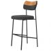 Kit 05 Banquetas Alta Bar Cozinha Sala Jantar Whisky Elira L02 Couríssimo Whisky Linho Chumbo - Lyam Decor