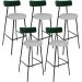 Kit 05 Banquetas Alta Cozinha Bar Sala De Jantar Milão L02 Facto Verde Musgo Linho Cinza - Lyam Decor