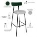 Kit 05 Banquetas Alta Cozinha Bar Sala De Jantar Milão L02 Facto Verde Musgo Linho Cinza - Lyam Decor